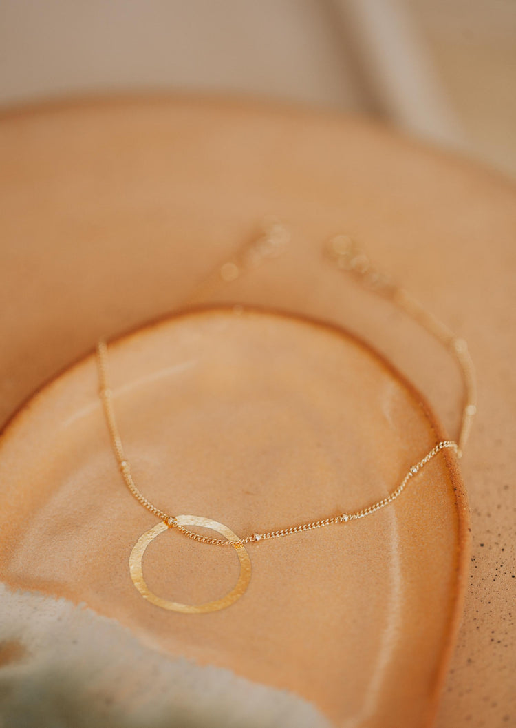 Chain with beads necklace in Satellite chain style which can be used to layer necklaces by Hello Adorn.