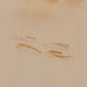 Gold earrings on a beige background