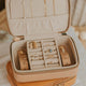 A filled jewelry case from Hello Adorn showing how to pack the best jewelry travel case with all your jewelry.