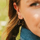 Hello Adorn Star Threader Earrings styled on a model for everyday wear.