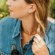 Hello Adorn Star Threader Earrings styled on a model for everyday wear.