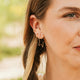 Hello Adorn Star Threader Earrings styled on a model for everyday wear.