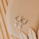 silver diamond hoop charm earrings