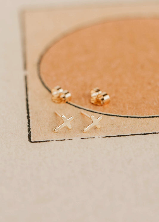 Tiny Cross Studs
