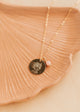 Gold Hello Adorn Mental Health necklace with circular pendants and meaning charms