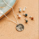 Sterling Silver Hello Adorn Mental Health necklace with circular pendants and meaning charms