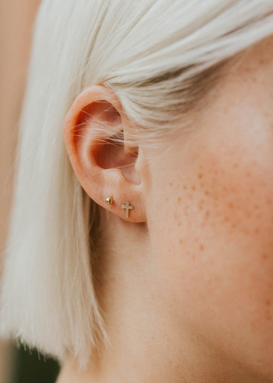 Tiny Cross Studs