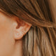14k gold fill tiny twist earrings styled with opal stud and double dot stud by Hello Adorn
