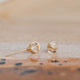 Herkimer diamond earrings by Hello Adorn shown in 14k gold fill.