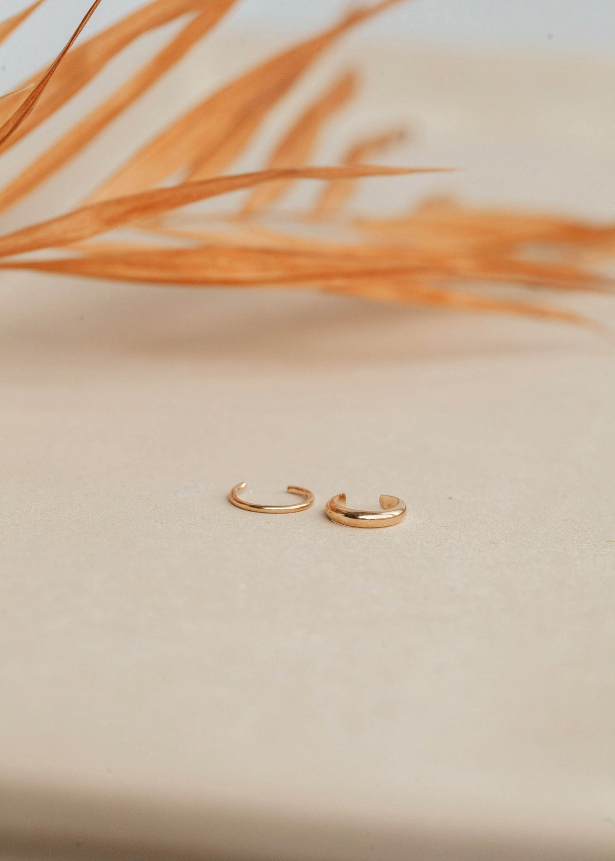 A close up look at Hello Adorn's ear cuff earrings sold as a pair in the Eau Cuff Duo, a great option for ear cuffs for non pierced ears.